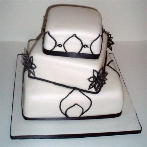 Black Lotus Wedding Cake