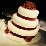 Rose and Velvet Wedding Cake