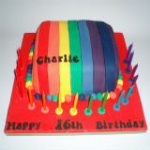 Rainbow stripe cake