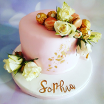 Rose and Gold Leaf cake