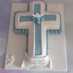 Contemporary Cross Christening Cake