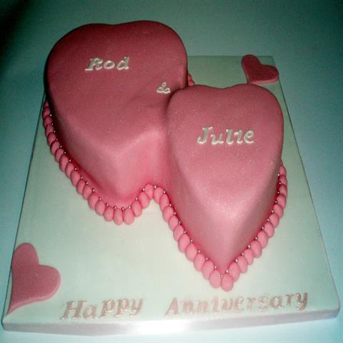 Two Hearts Anniversary Cake