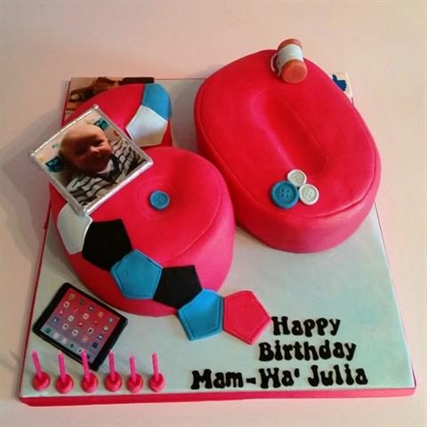 Personalised Number Birthday Cake